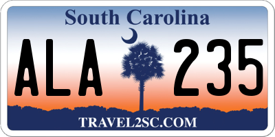 SC license plate ALA235