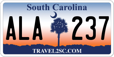 SC license plate ALA237