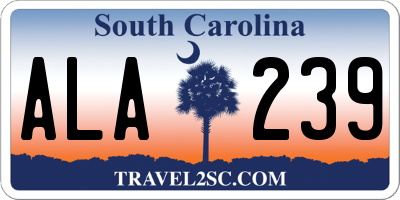 SC license plate ALA239
