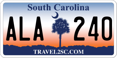 SC license plate ALA240