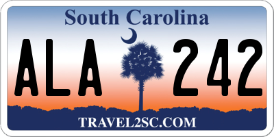 SC license plate ALA242