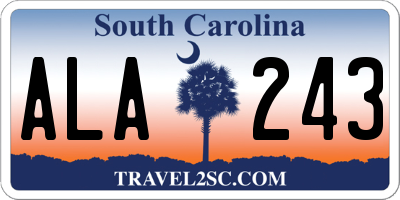 SC license plate ALA243
