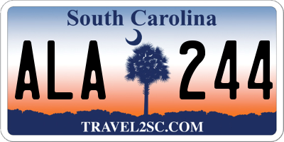 SC license plate ALA244