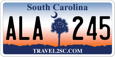 SC license plate ALA245