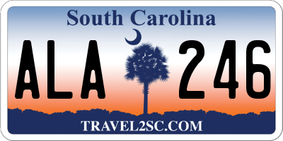SC license plate ALA246