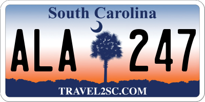 SC license plate ALA247