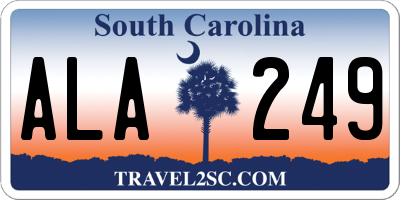 SC license plate ALA249