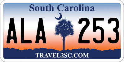 SC license plate ALA253