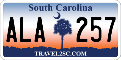 SC license plate ALA257