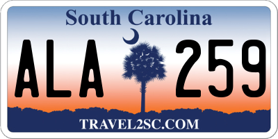 SC license plate ALA259