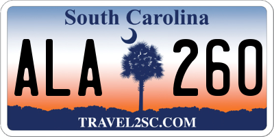 SC license plate ALA260