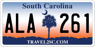 SC license plate ALA261