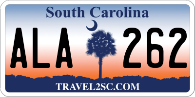 SC license plate ALA262