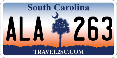 SC license plate ALA263