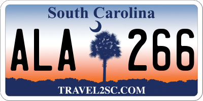 SC license plate ALA266