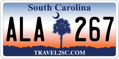 SC license plate ALA267