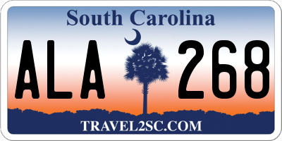 SC license plate ALA268