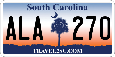SC license plate ALA270