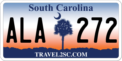 SC license plate ALA272