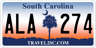 SC license plate ALA274