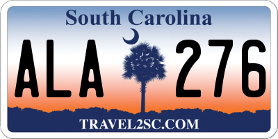 SC license plate ALA276