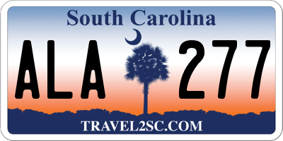 SC license plate ALA277