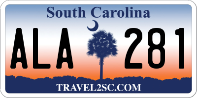 SC license plate ALA281