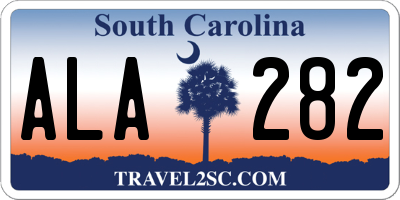 SC license plate ALA282