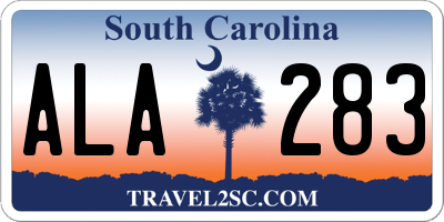 SC license plate ALA283