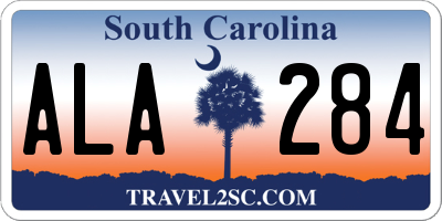 SC license plate ALA284
