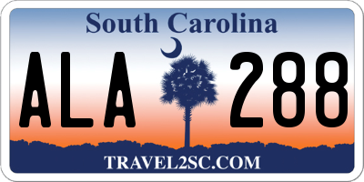 SC license plate ALA288