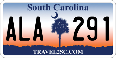 SC license plate ALA291