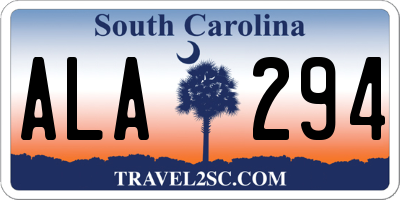 SC license plate ALA294