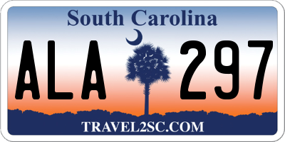 SC license plate ALA297