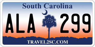 SC license plate ALA299