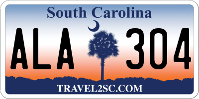 SC license plate ALA304