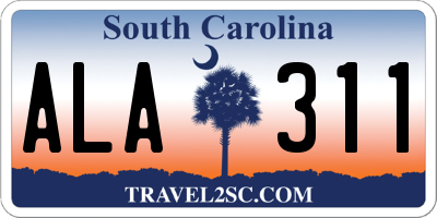 SC license plate ALA311