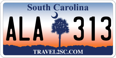 SC license plate ALA313