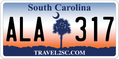SC license plate ALA317