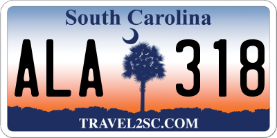 SC license plate ALA318