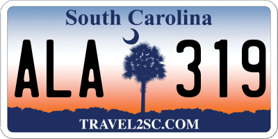 SC license plate ALA319