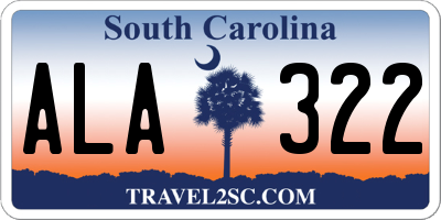 SC license plate ALA322