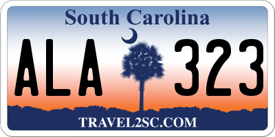 SC license plate ALA323