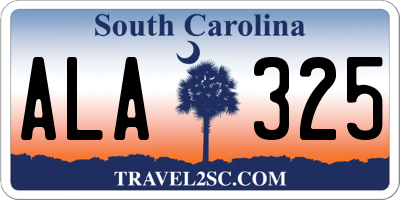 SC license plate ALA325