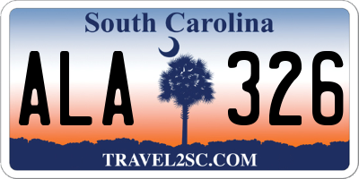 SC license plate ALA326