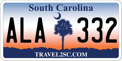 SC license plate ALA332