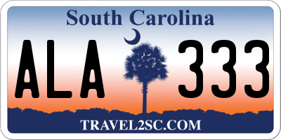 SC license plate ALA333