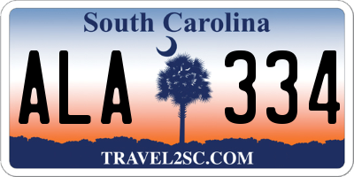 SC license plate ALA334