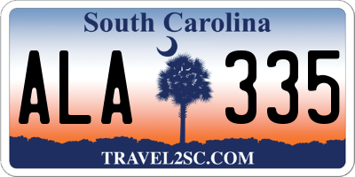 SC license plate ALA335