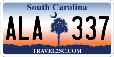 SC license plate ALA337